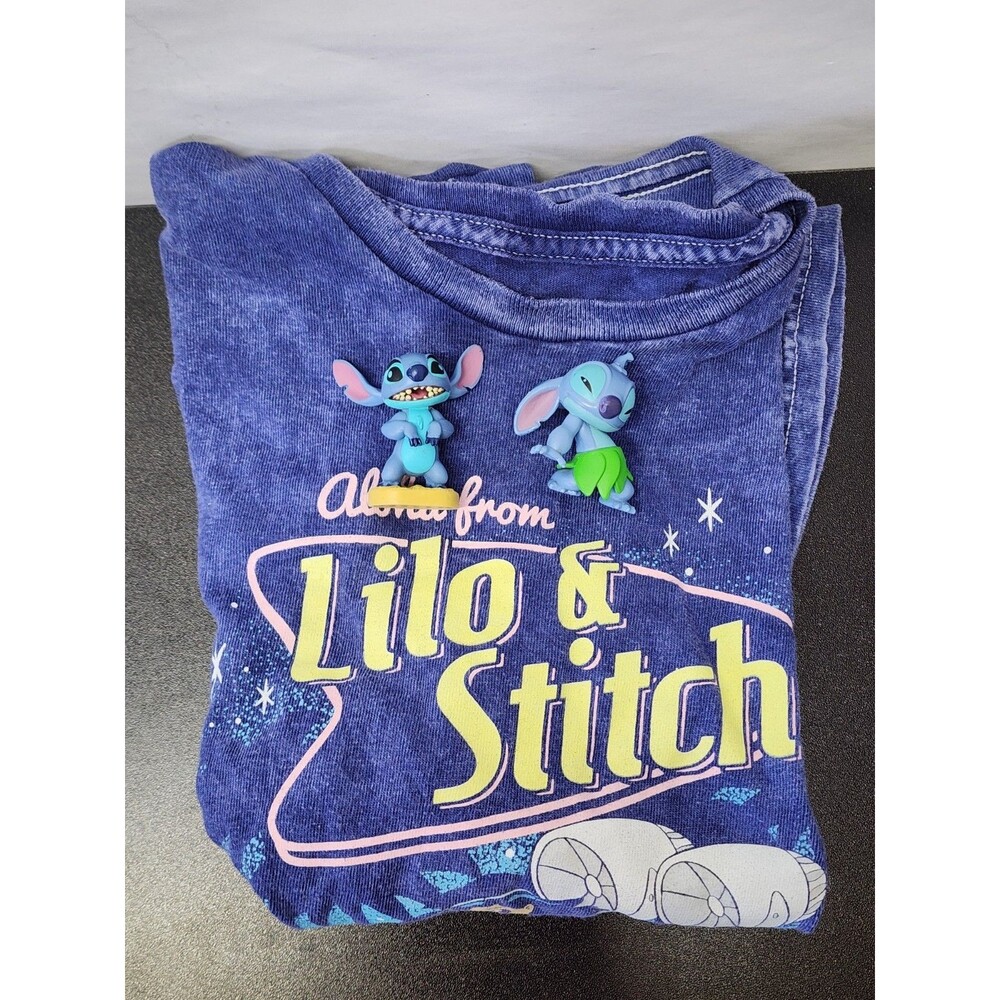 Lilo + Stitch Lot Figurines + Women's Size Medium Shirt Top Disney